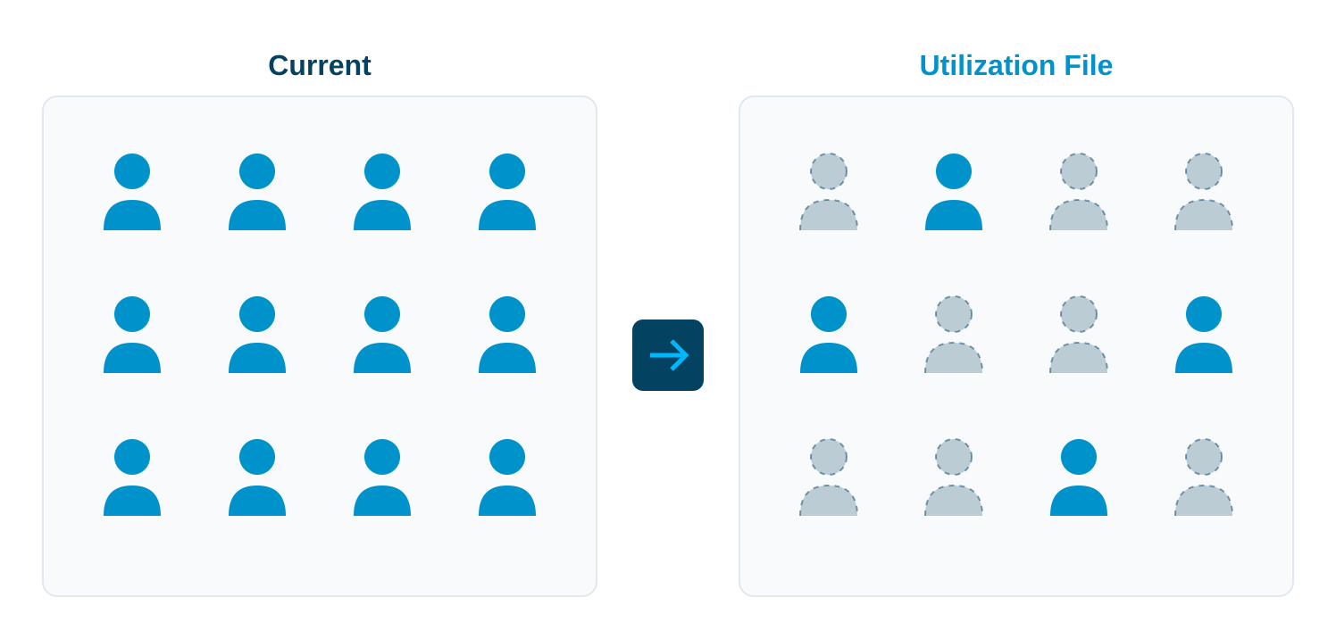 Before and after of utilization file implementation